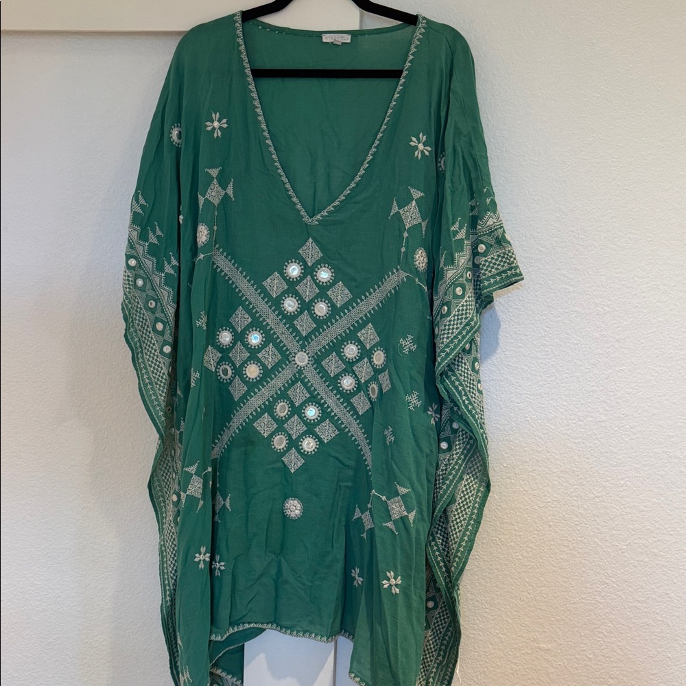 Star Mela Teal Tunic with Silver Accents